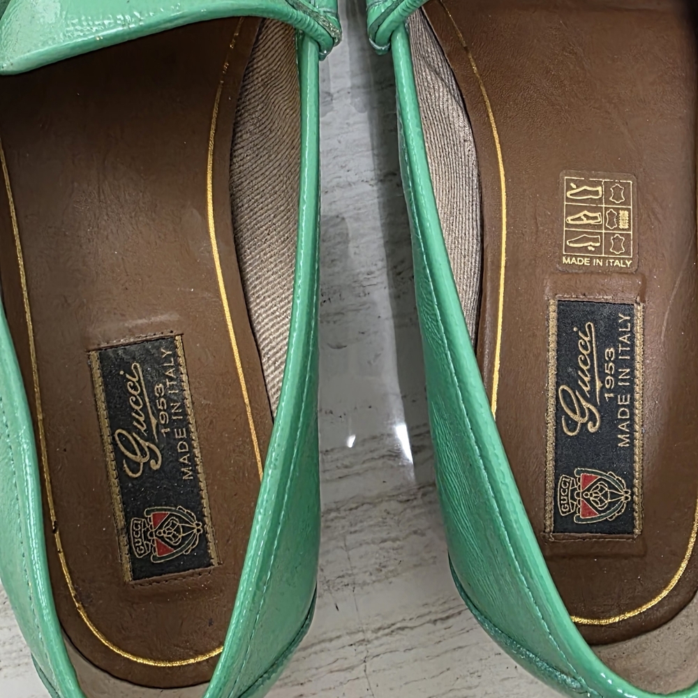 Authentic Gucci Green Patent Leather Horsebit 1953 Loafer Size 41 - Picture 7 of 8